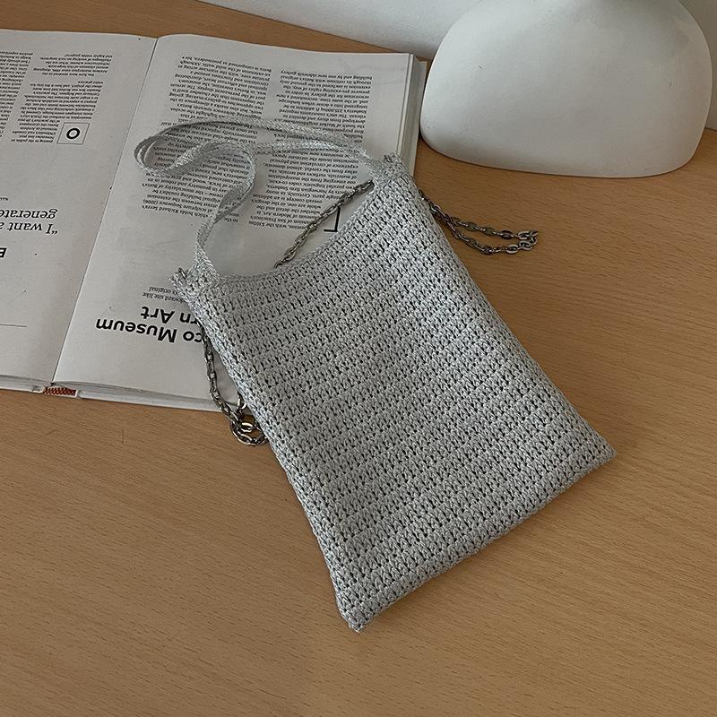 

Модная сумка-тоут женская новая простая плетеная сумка на цепочке на плечо сумка-мессенджер