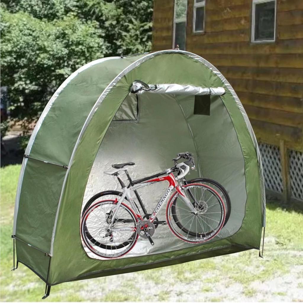 Bike Tent Storage Shed for 2 Bikes Waterproof 210D Oxford Fabric, Outdoor Bicycle Cover Shelter with Window Design