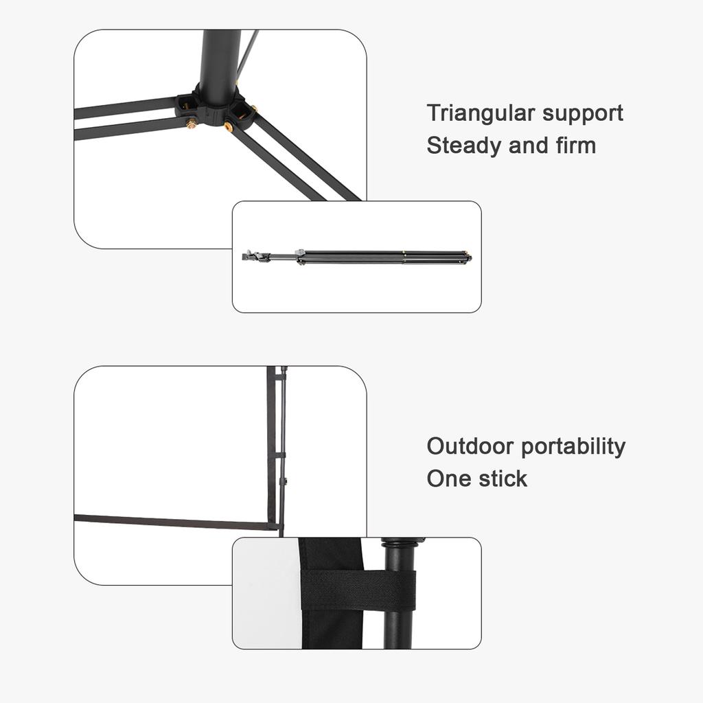 Portable Projector Screen with Stand Projection Screen Indoor Outdoor Movie Screen with Carrying Bag Fast Setup for