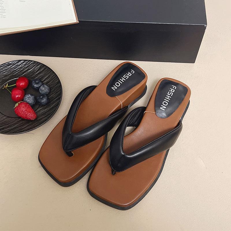 Soft bottom JX cool slippers women's summer wear new flip-flops thick bottom clip toes beach cool slippers
