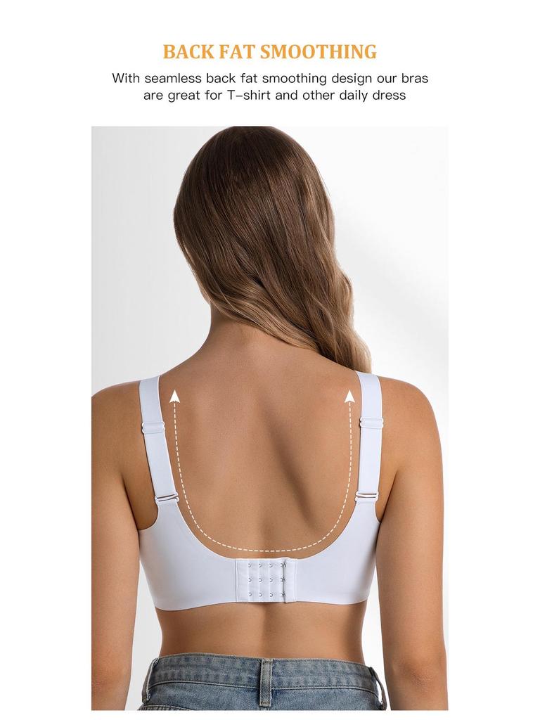 Wire-Free Seamless Bra: Enhances Bust, Smooths Underarm, Anti-Sag, Mesh Design, Plus Size