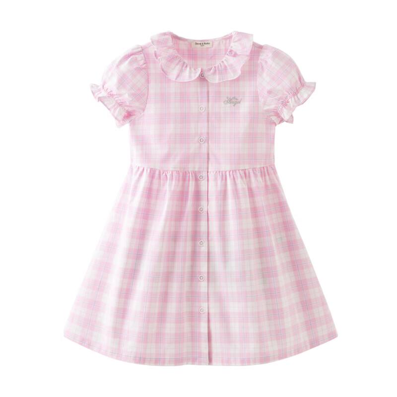 Dave & Bella Girls' Cotton Plaid Princess Dress