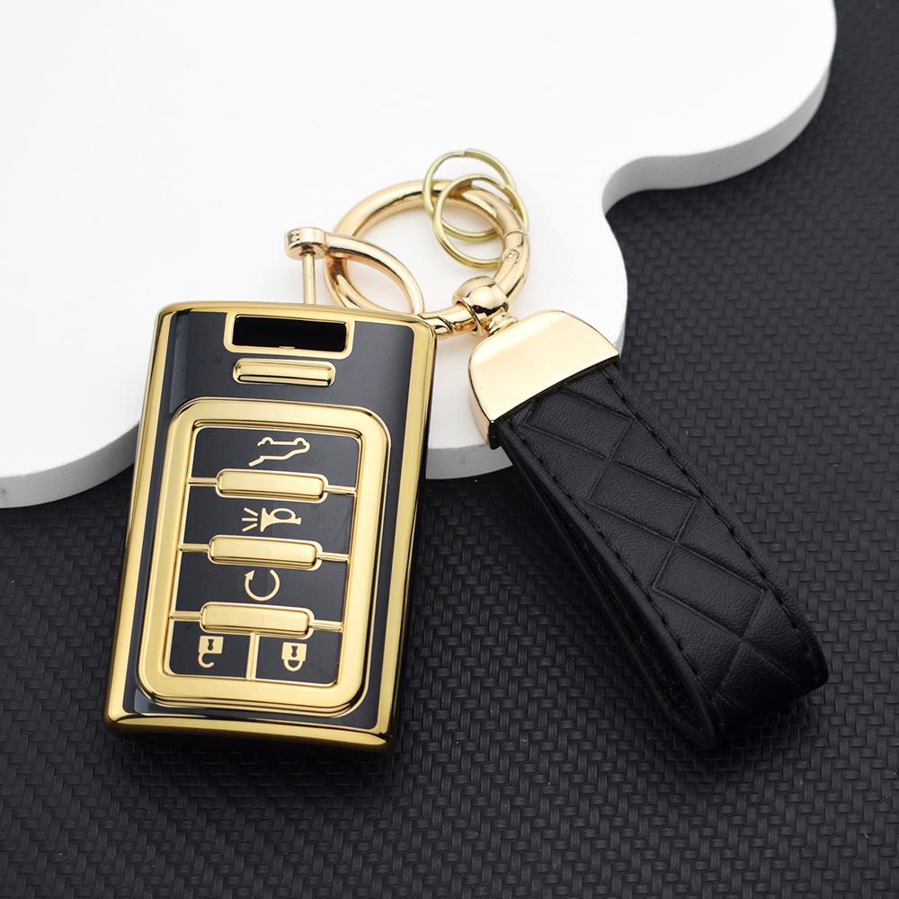 Car Key Case Cover For Cadillac Cts Ats 28T Ctsv Xts Dts Sls Srx Escalade Chevrolet C7 Corvette Tpu Anti-Scratch Bag Key Chain