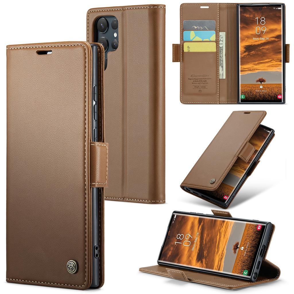 S24 Ultra Case for Samsung S25 Ultra S23 Case Samsung Galaxy S22 S21 Note10 20 Herder Luxury Business Leather Wallet Flip Cover