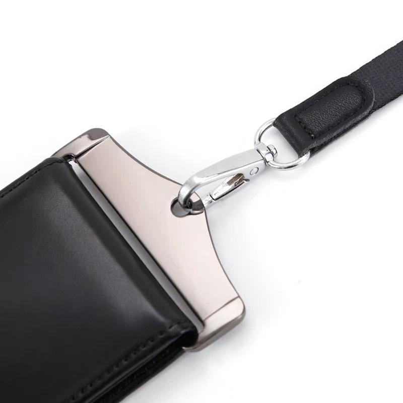 Genuine Leather Magnetic ID Card Holder and Protective Sleeve