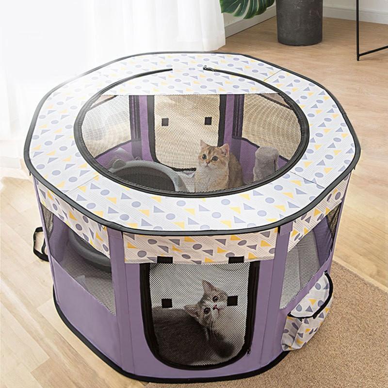 Dog Playpen with Door and Top for Small Dogs Indoor Exercise  Pet Tent Playground for Cats Multiple Colors S/for M