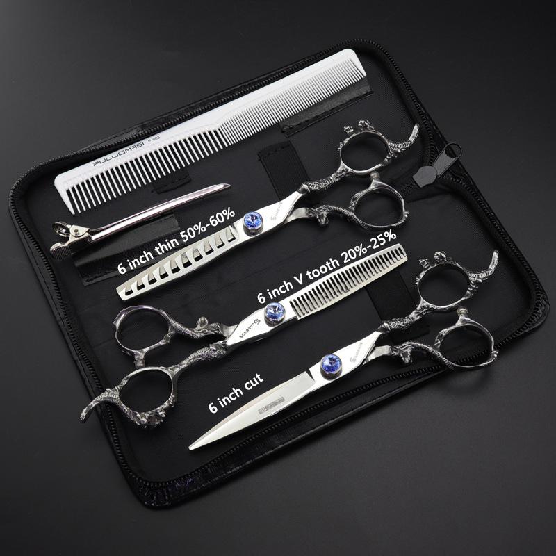 5/6/6.5/7/7.5 Inch Professional Hairdressing Scissors Japan 440C Hairdreser Scissors Barber Shears Set Cutting Thinning Haircut
