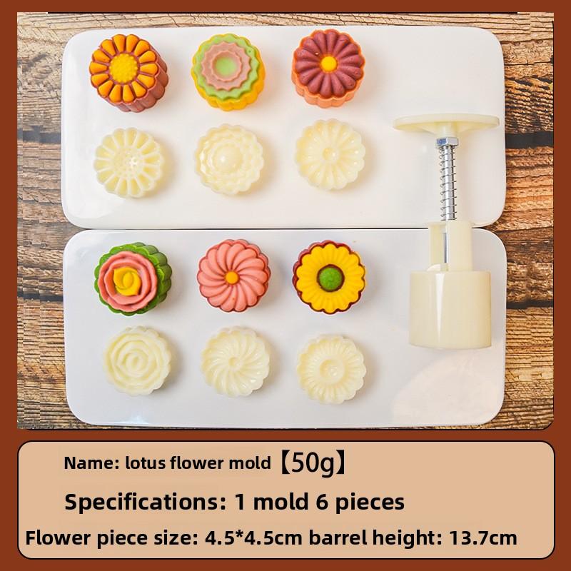 New Mid-Autumn Festival Mooncake Mold, Three-dimensional Cherry Blossom Hand-pressed Home Ice Skin Baking Mold