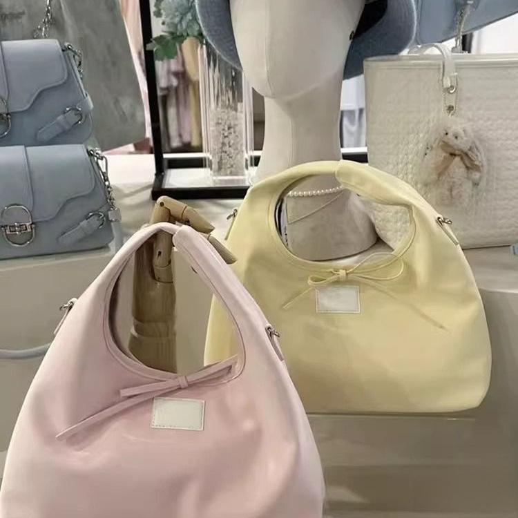 Spring Handbag Gentle And Sweet Strap Bow Korean Simple Casual Messenger Bag Tote Bag