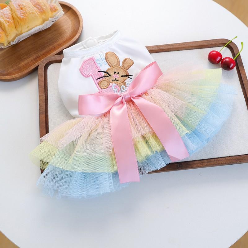 Pet Circle Cat Dog Costume Rainbow Bunny Easter Tulle Dress Small Medium Large Pets