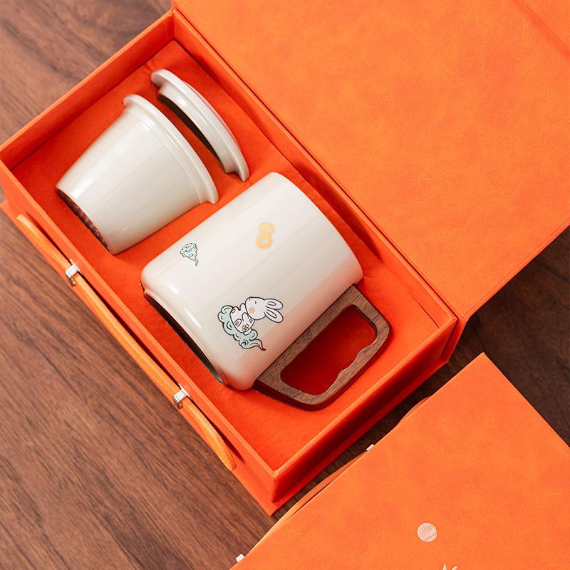 Ceramic Mug, Tea Separation, Tea Cup, Personal Water Cup, Tea Set, Mid-Autumn Festival Year of the Rabbit Gifts