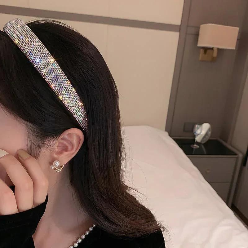 Hair Hoop Fully Covered With Rhinestones Hairbands Velvet For Women Hair Accessories Gifts