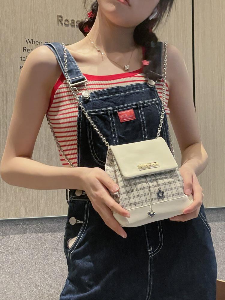 Chain Love Y2K Plaid Mini Backpack - 2023 College Style