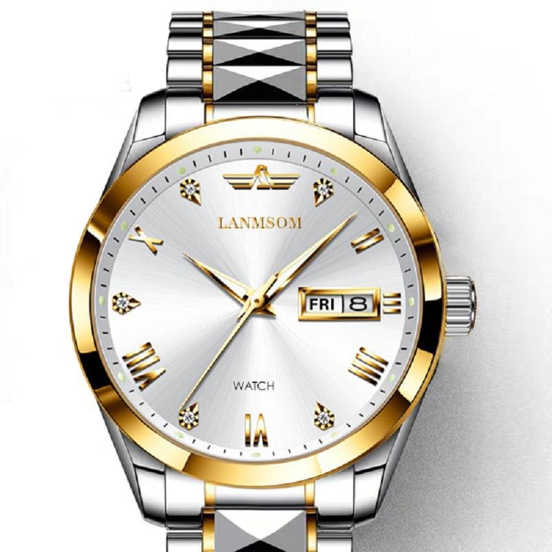 New TOP Brand Luxury Men's Watch With Box Waterproof Double Calendar Luminous Men's Quartz Watches