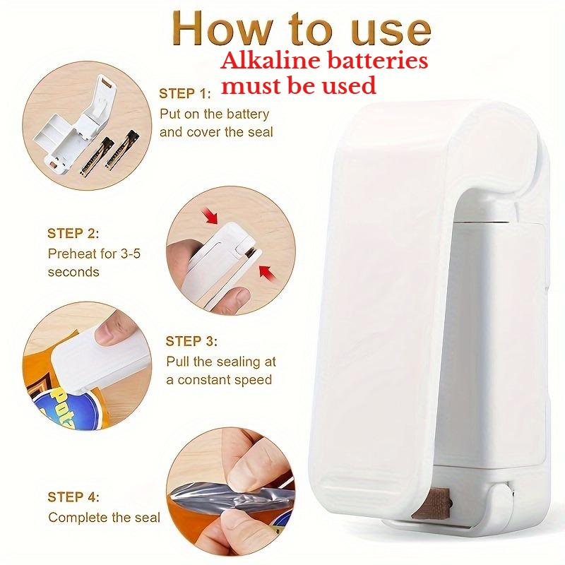 A Portable Mini Bag Sealer,Battery-powered Handheld Vacuum Heat Sealer,Plastic Bag Resealer for Food and Snack Storage