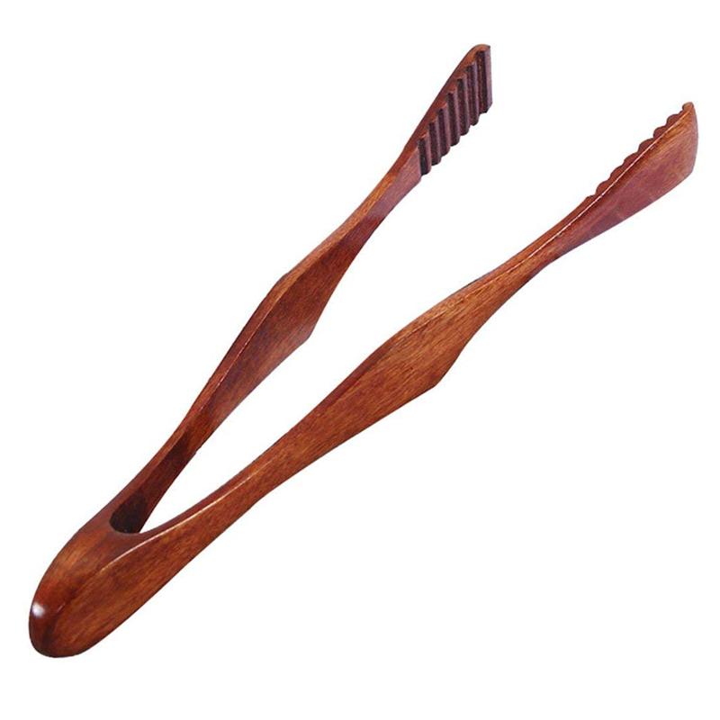 2 Stück Holz Küchenzangen Fleisch Lebensmittel Pinzetten Zangen Brot Salat Klemme Grillen Kochen Servierzangen Clip Holz Küchenutensilien