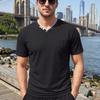 Men's Short Sleeve Knit Cardigan Shirt Geometric Pattern for Spring Summer