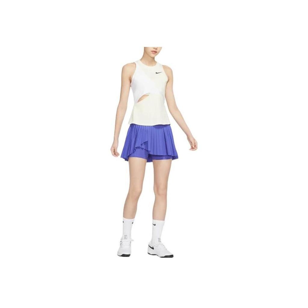 Nike Dámská tenisová sukně Court Dri-FIT Advantage s logem, strečová, modrá DR6850-430