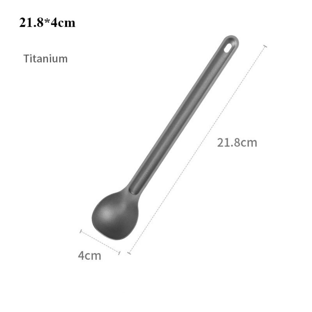 High Quality Portable Titanium Spoon Long Handle Environmental Light Titanium Cookware Outdoor Picnic Accessories Outdoor Tool
