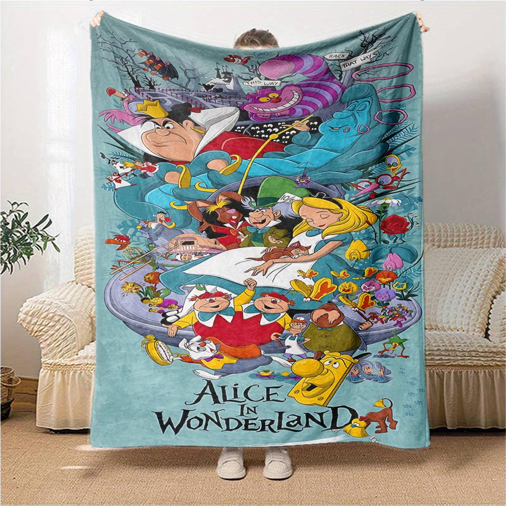 Alice Wonderland Adventure Blanket Soft Throw Blanket For Home Bedroom Bed Sofa Travel Office Solid Christmas Blanket