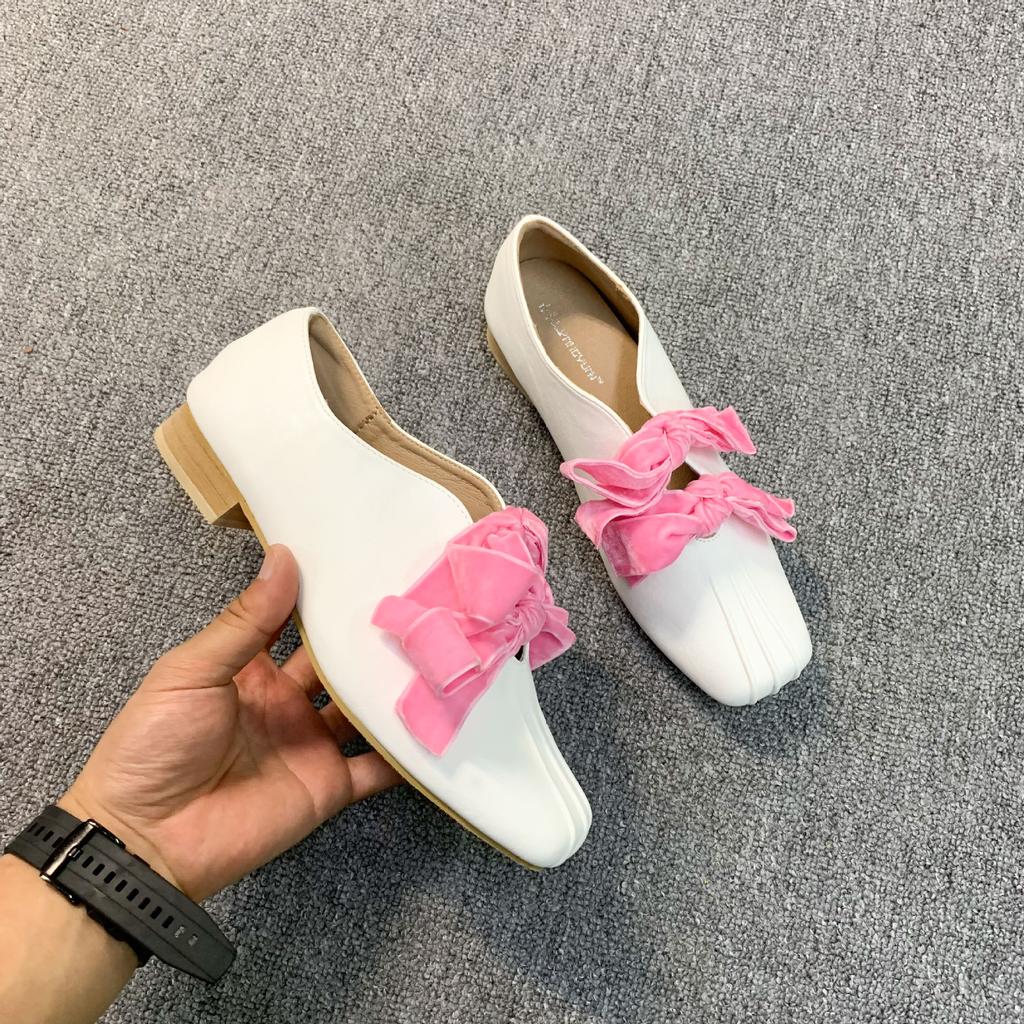 Spot second hair! Retro niche pleated Mary Jane shoes versatile light mouth color matching straps square head thick heel single shoes