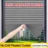 Black White Pleated Blinds Blackout Curtains Roller Window Blinds Folding Curtains for Living Room Bedroom Bathroom