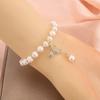 Girls Simple Charms Crystal Women Temperament Pearl Bangles Beads Whale Fishtail Bracelets Pendant