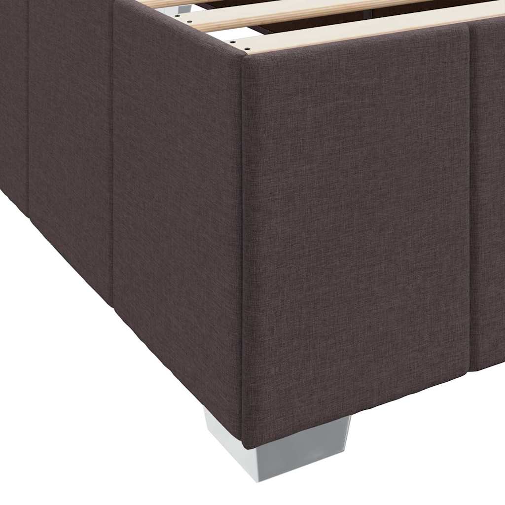Bed Frame with Mattress Dark Brown 90 X 200 Cm Fabric