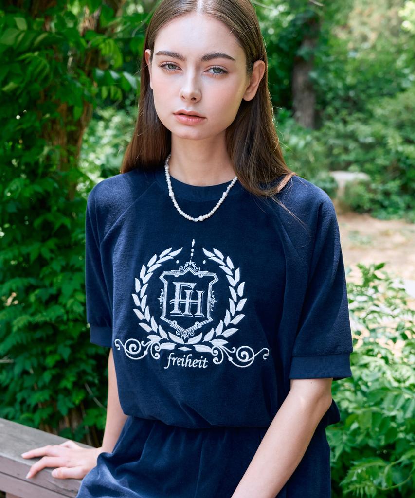 THEFRHT Terry Logo Half Sweatshirt (Navy)