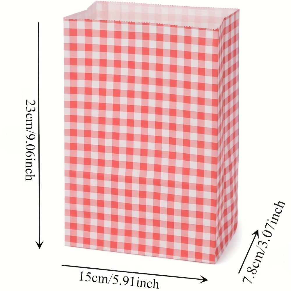 50/100pcs Multicolor Checkered Party Favor Paper Bags - Small Gift & Goodie Bags for Birthdays, Weddings, and Events