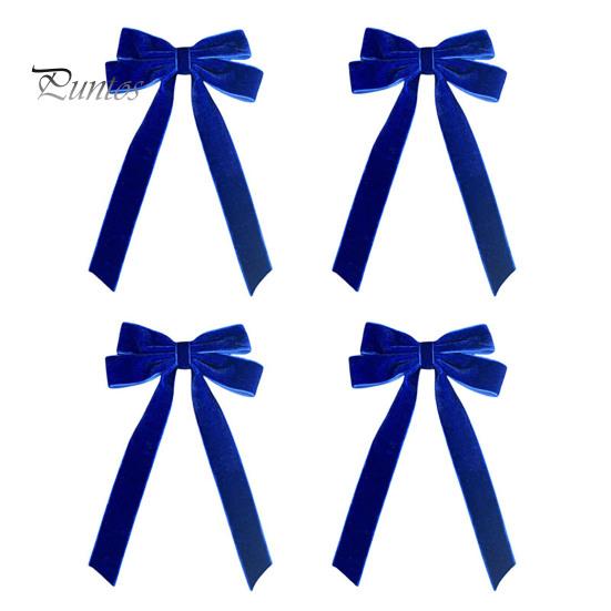 

4 шт. рождественские бархатные банты из лент, подарки, гирлянды, украшения для окон, дверей, стен, лестниц, банты, украшения ручной работы королевский синий
