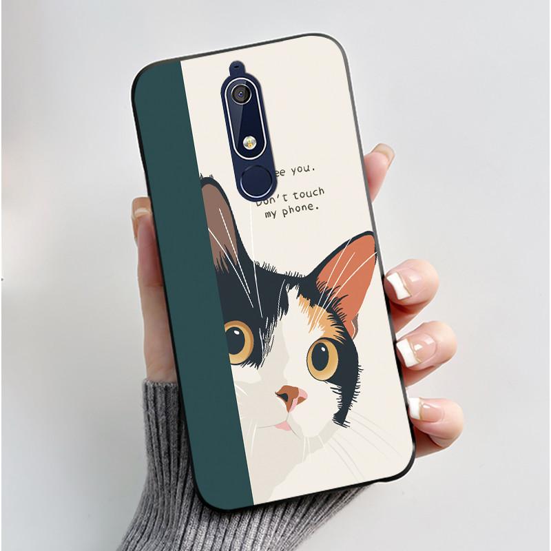 Casing For Nokia 5.1 6.1 Aesthetic Luxury Cute Cool Boys Girls Soft silicone Phone Case Back Cover Black Matte Protective Shell