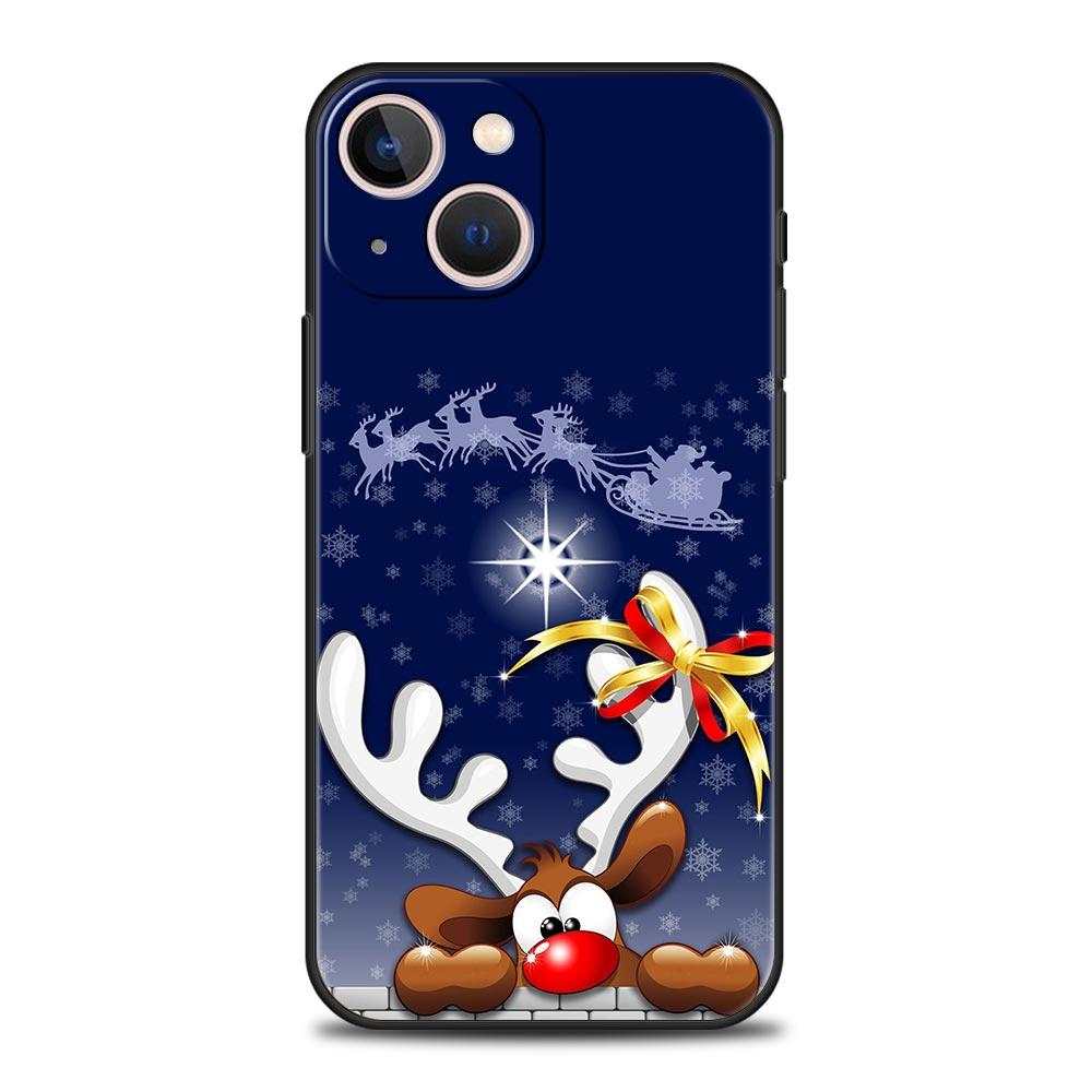 Christmas New Year Phone Phone Case For iPhone Apple 15 14 13 12 11 Pro Max Mini 7 8 Plus XR XS X SE 2020 Black Silicone Cover