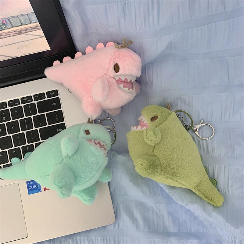 Cartoon Kawaii Chubby Dinosaur Plush Doll Keychain Pendant Creative Ins Small Fresh Dinosaur Backpack Pendant Kids Gifts