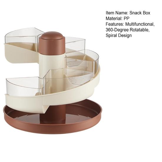 Rotating Spiral Serving Tray Divided Serving Bowls Removable Snack Boxes Organizer for Meal Prep Fruits Nuts Candies Party Treats