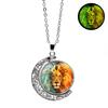 Luminous Twelve Constellations Double Sided Rotating Moon Women's Jewelry Friendship Perfect Gift Pendant Necklace