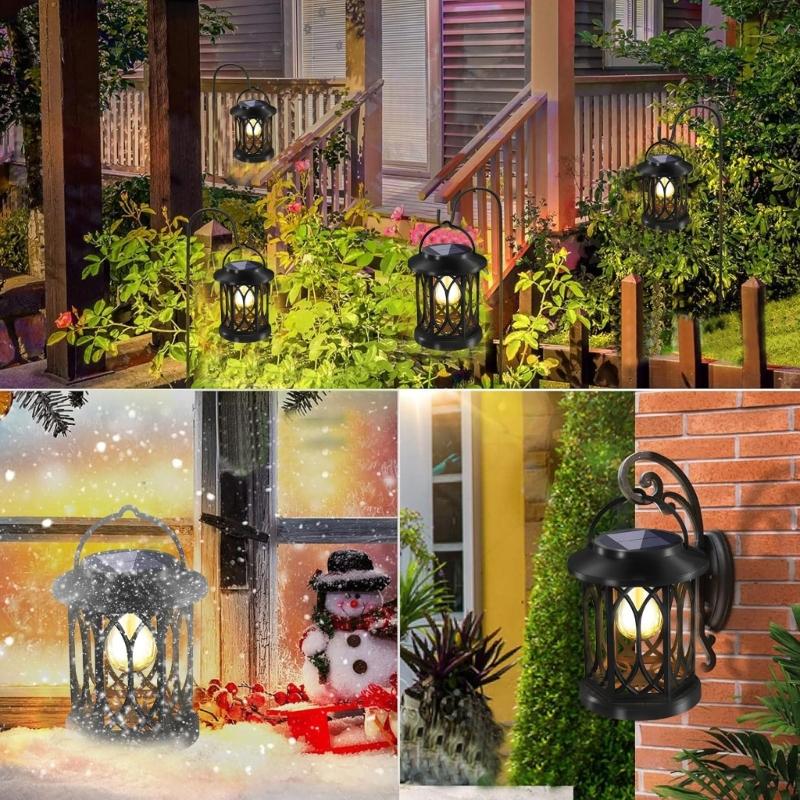 Solar Flame Hanging Lamp Solar Garden Lights Garden Patio Yard Paths Light Outdoor Lighting for Outdoor Decoration