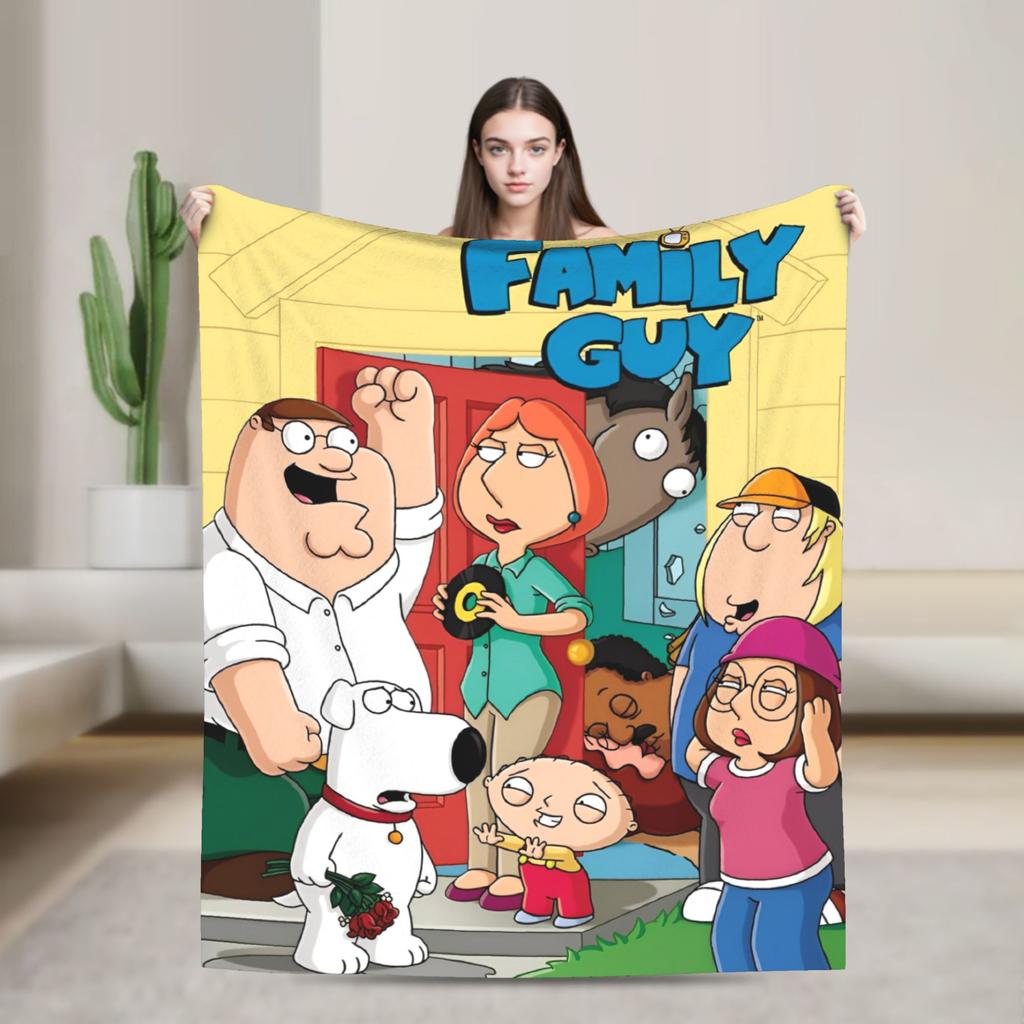 Families Cartoon Peter Griffin Guys Flannel Throw Fashion Blanket Funny TV for Bed Knitted Fashion Blanket Car Super Soft Multifunction