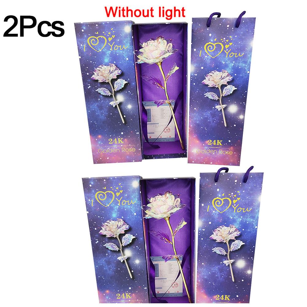 Gold Foil Plated Rose Flower 24K Dipped Decor With Stand Mothers Day Gift & Valentine's Day Gift Gold Flower with Gift Box