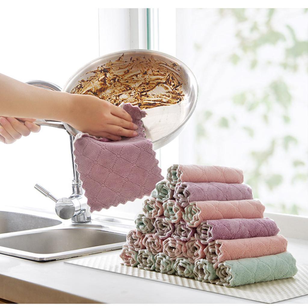 Super Absorbent Microfiber Kitchen Dish Cloth High-efficiency Tableware Household Cleaning Towel Kitchen Tools