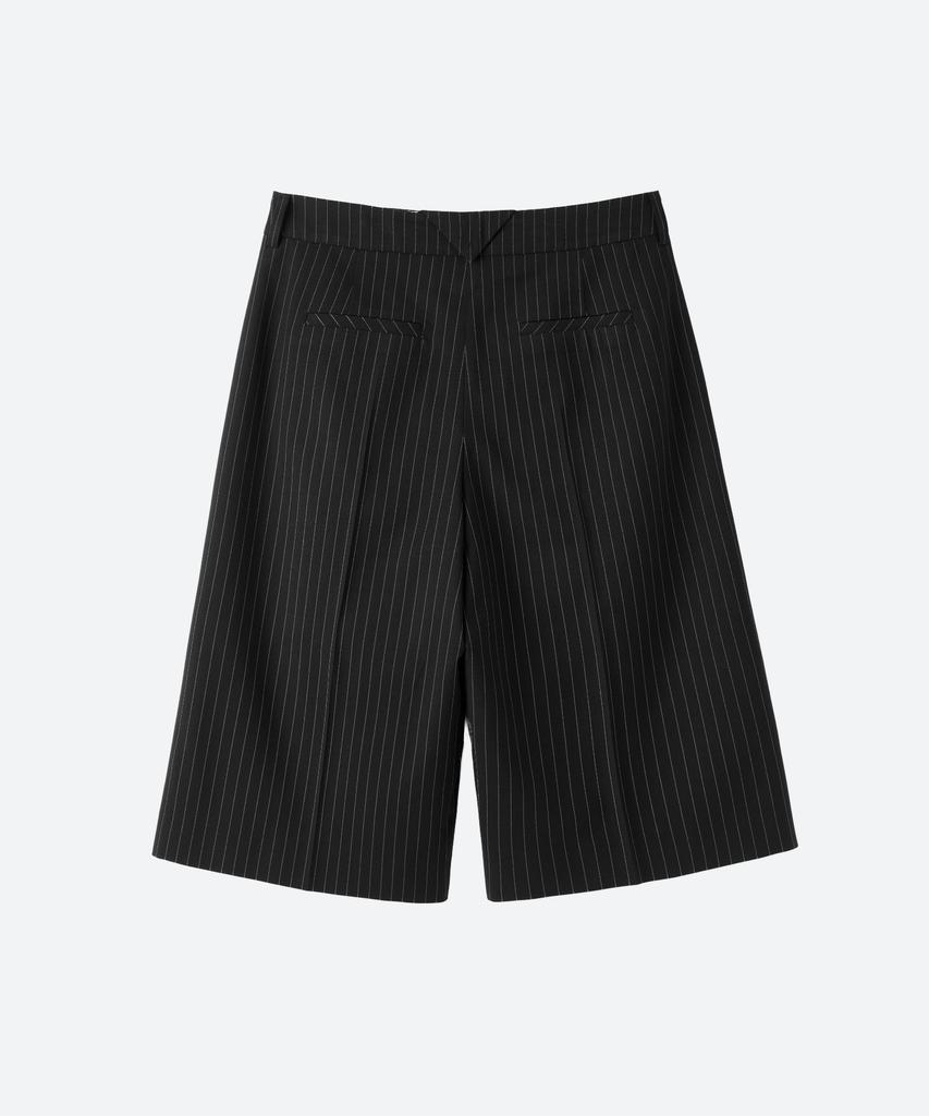 Moon Sun Unisex, Stripe Bermuda Slacks / Black