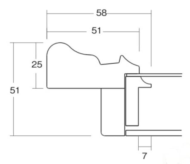 Marco para pintura al óleo 8164 acrílico con respaldo de MDF corte UV (oro, F10)