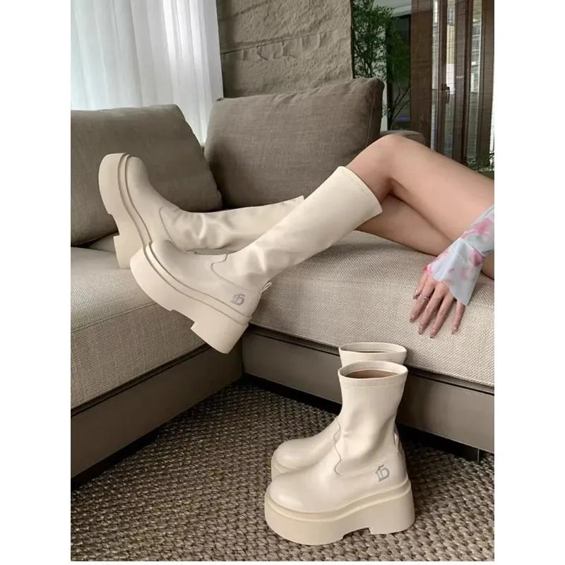 Fashion 2025 New Winter Shoes for Women Punk Boot Shoes Fashion Patform Wedges Heel Ladies Elegant Short Boots High Heel Gothic Shoes