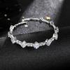 Single Row Luxury Full Diamond Bracelet Zircon Inlaid Claw Chain Bracelet Open Bracelet Jewelry