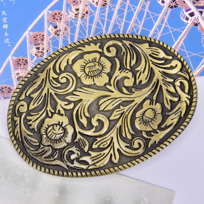 Western Vintage Flower Men'S Belt Buckles Cowboy Native