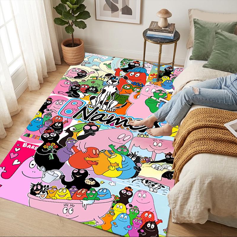 Custom Name Colorful Creatures Living Room Non-Slip Area Rug Soft Carpet for Bedroom Kids Playroom Sofa Office Home Decor Doormat
