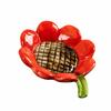 Sunflower-shaped Ceramic Soap Dish Non-slip Draining Tray Ceramic Soap Tray Compact Vintage Soap Holder Bathroom Decoration