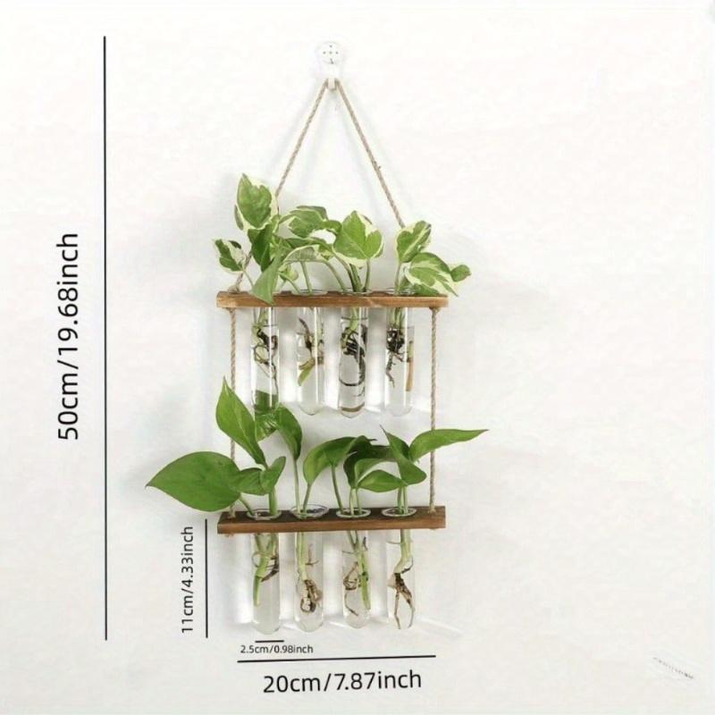 1pc Plant Propagation Tubes, 1/2/3 Tiered Wall Hanging Plant Terrarium with Wooden Stand Mini Test Tube Flower Vase Glass Planter for Hydroponic
