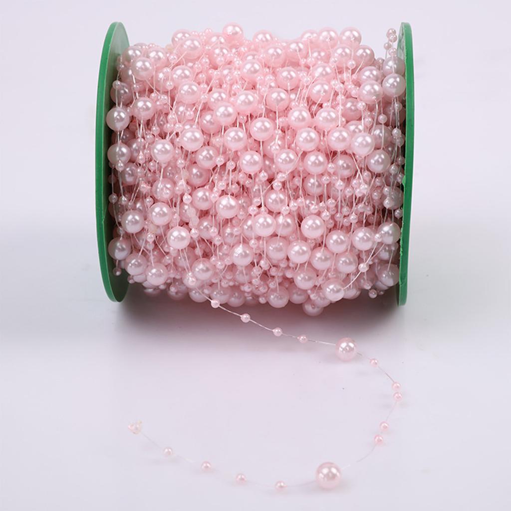 60CM Fishing Line Artificial Pearls Beads Chain Garland Flowers Wedding Christmas Party Decoration DIY Jewelry Accessory