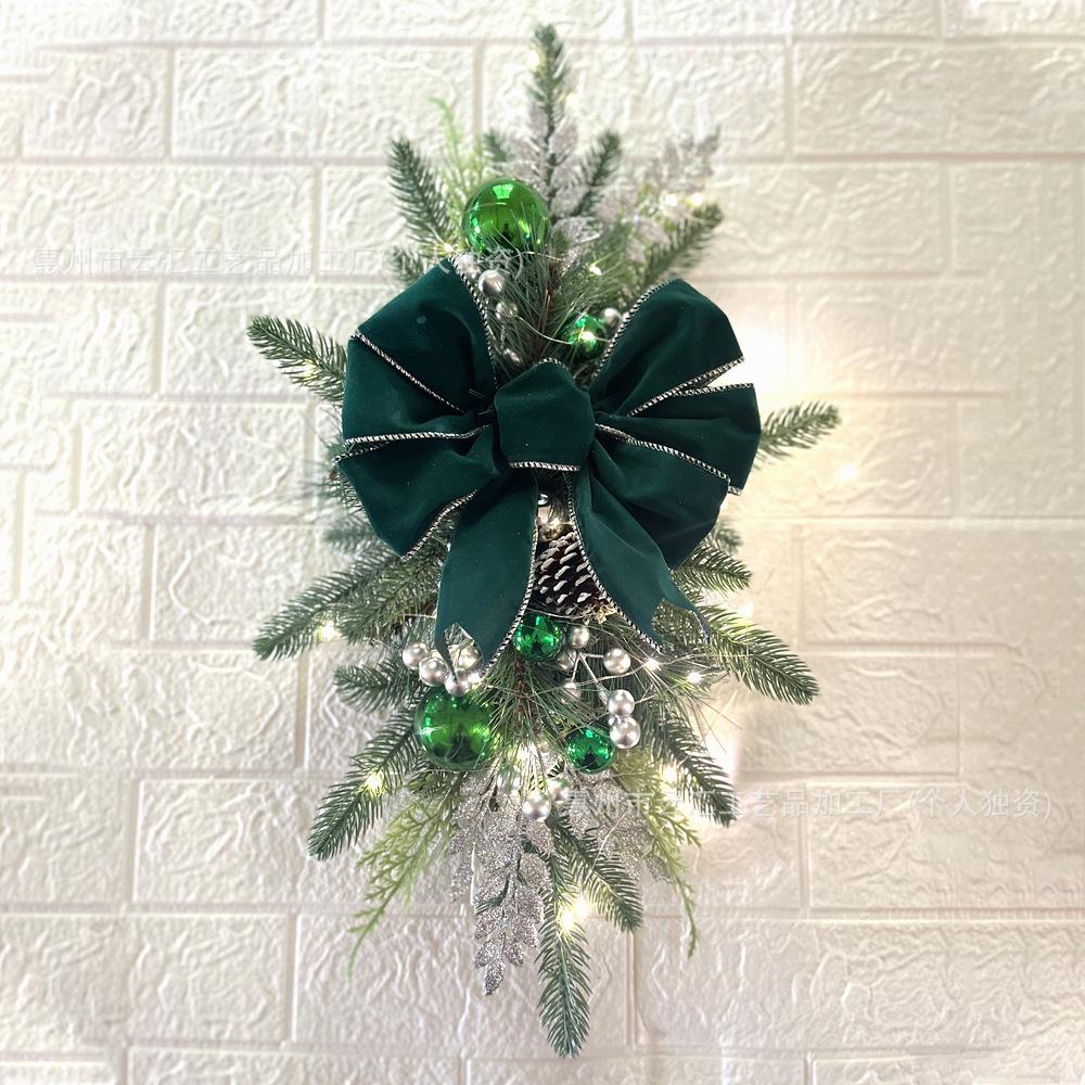 Yunhui Christmas Stair and Door Hanging Wreath - Festive Mantle and Staircase Decoration with Simulated Flowers